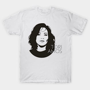 Tori Amos in black and white T-Shirt